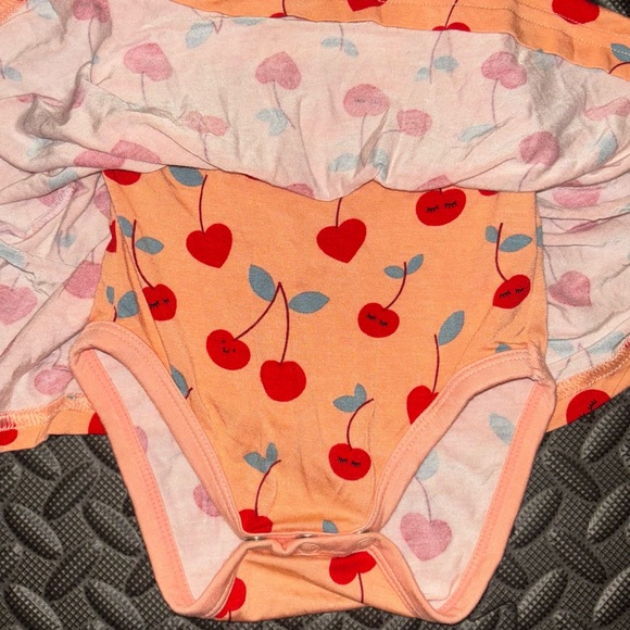 Little Sleepies Cherry On Top Twirl Dress w/bodysuit (0-3m) - Picture 4 of 6